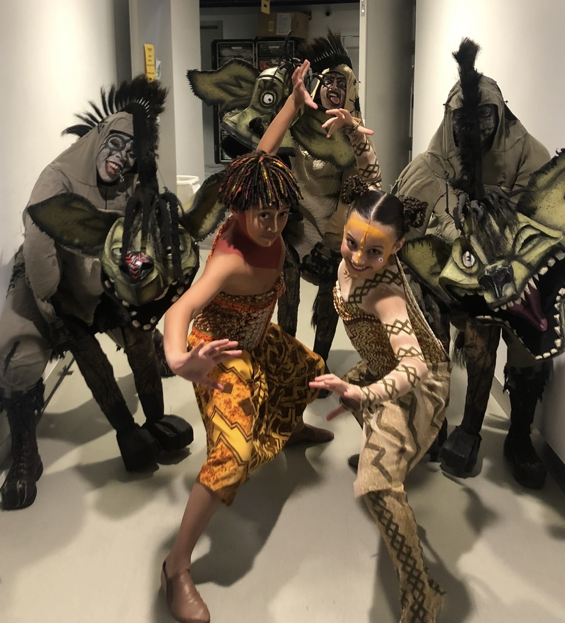 Bianca Papa backstage with The Lion King company