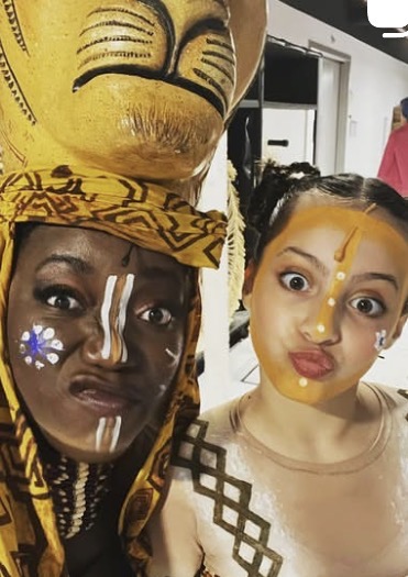Bianca Papa backstage at The Lion King